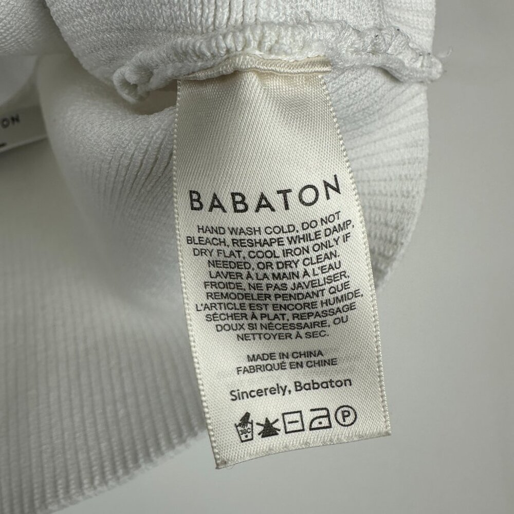Aritzia Babaton Sculpt Knit Squareneck Cropped Ribbed Tank Top  White Large‎ - Picture 6 of 8